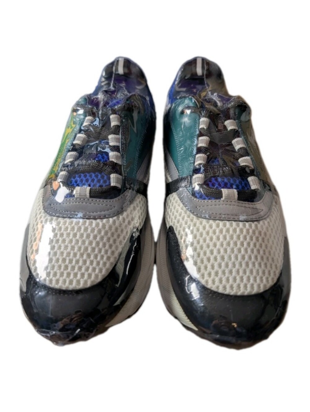 Dior b22 Sneakers Calf Mesh Men Size 44 / US 11 Gray Blue NEW In Box 3SN231ZNG - Picture 4 of 7